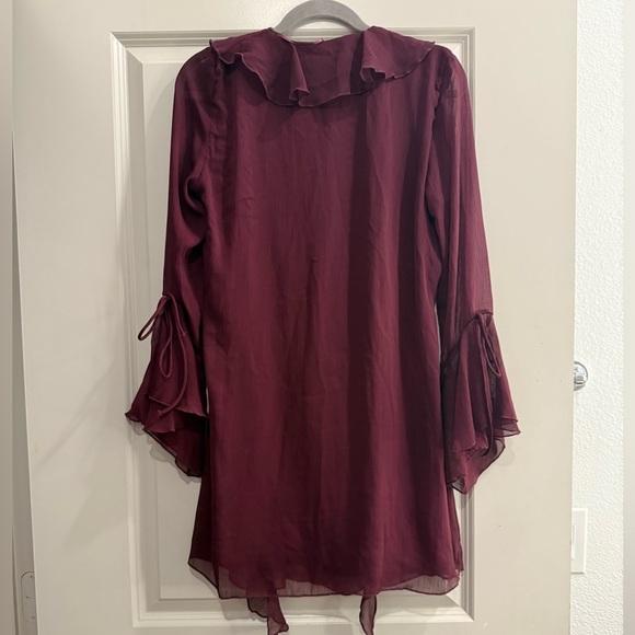 NWT Zara Red Ruffled Tiered Mini Dress - Picture 3 of 4